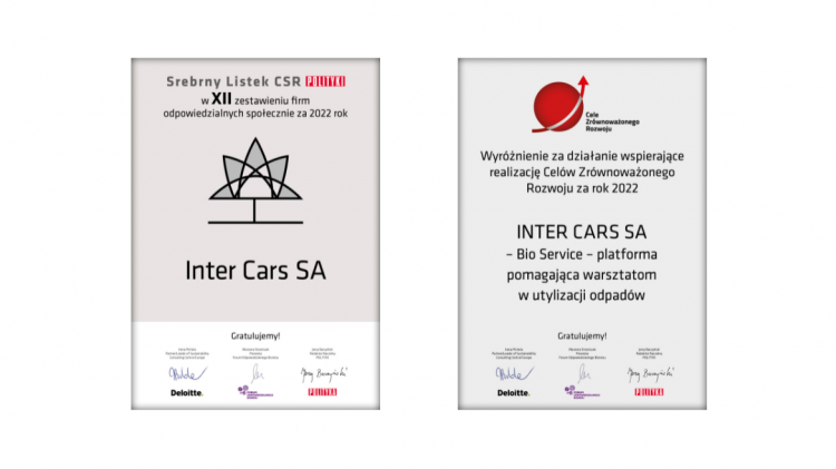Kolejne prestiżowe wyr&oacute;żnienia dla Inter Cars i programu Bio Service.