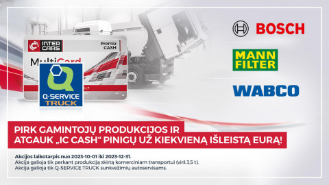 IC PREMIA CASH akcija sunkvežimiams (Q-SERVICE TRUCK)