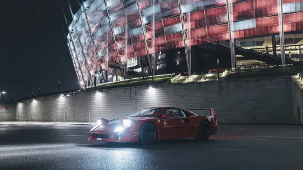 Car parked near the National Stadium in Warsaw