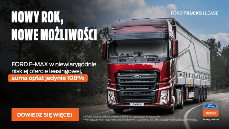 Ford F-MAX czerwony leasing operacyjny suma opłat 108%