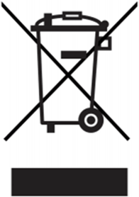 The symbol of a crossed-out trash can
