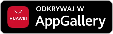 Czarny przycisk odkrywania aplikacji z logo Huawei <span id=