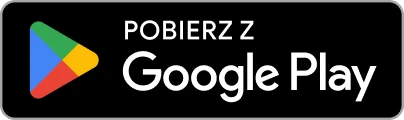 Czarny przycisk pobierania aplikacji z logo Google Play