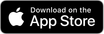 Black app download button with the Apple logo and white text saying ‘Download on the App Store’