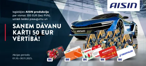 AISIN akcija ar dāvanu kartēm