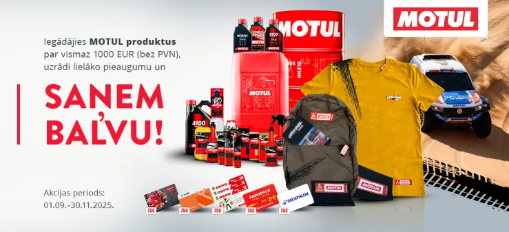 MOTUL produktu reklāma ar balvām