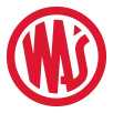 WAŚ Logo WAŚ przedstawiające litery W A Ś w czerwonym obramowaniu