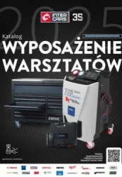 Okładka katalogu Inter Cars z narzędziami warsztatowymi i informacjami o wyposażeniu.