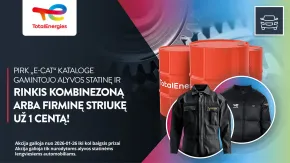 TotalEnergies akcija: kombinezonas arba striukė už 1 ct Reklaminis skelbimas apie TotalEnergies akciją, siūlančią kombinezoną arba striukę už 1 centą.