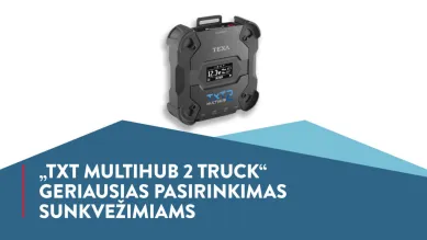 TXT Multihub 2 Truck prietaisas, skirtas sunkvežimiams, su ekranu ir funkcijomis.