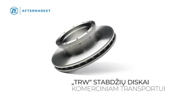 Stabdžių diskas TRW, skirtas komerciniam transportui, su modernia konstrukcija.