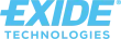 Niebieskie logo Exide Technologies z napisem 'EXIDE' i 'TECHNOLOGIES'.