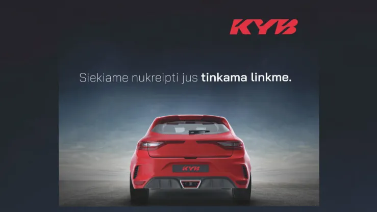 KYB automobilių reklama KYB