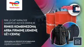 TotalEnergies akcija: kombinezonai ir liemenės Reklama apie TotalEnergies akciją, siūlanti kombinezonus ir liemenes už 1 centą per E-CAT katalogą.