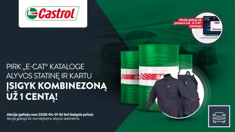 CASTROL variklinės alyvos statinė su kombinezonu už 0,01 EUR