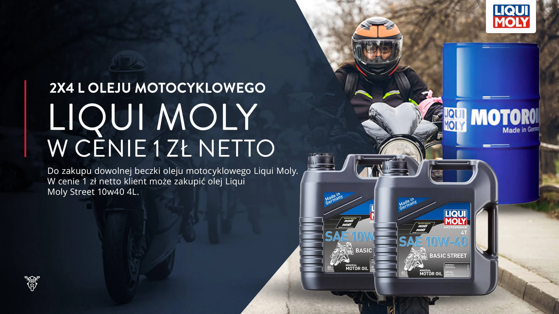Promocja w Inter Cars Motocykle - Liqui Moly 2x4 L w cenie 1 zł
