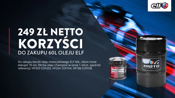 Promocja Elf 60L z filtrami oleju