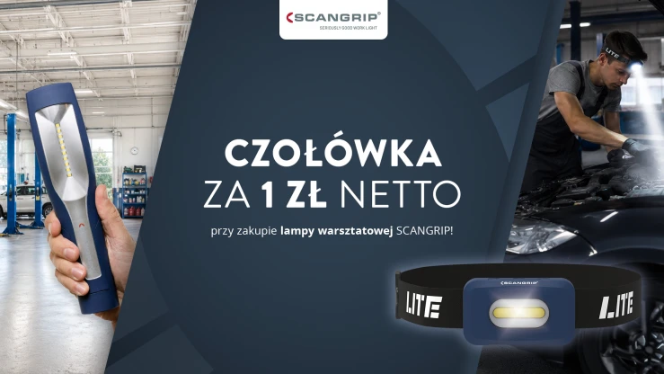 SCANGRIP - Kup lampę warsztatową i odbierz czołówkę za 1 zł netto