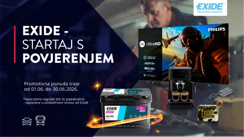 Exide promotivna ponuda akumulatora (01.06.-30.06.2026.)