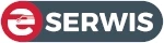 Logo e-Serwis z wystylizowaną literą 'e' oraz pogrubionym napisem 'SERWIS'.