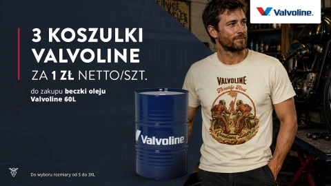 Promocja Valvoline beczka 60L + 3 koszulki