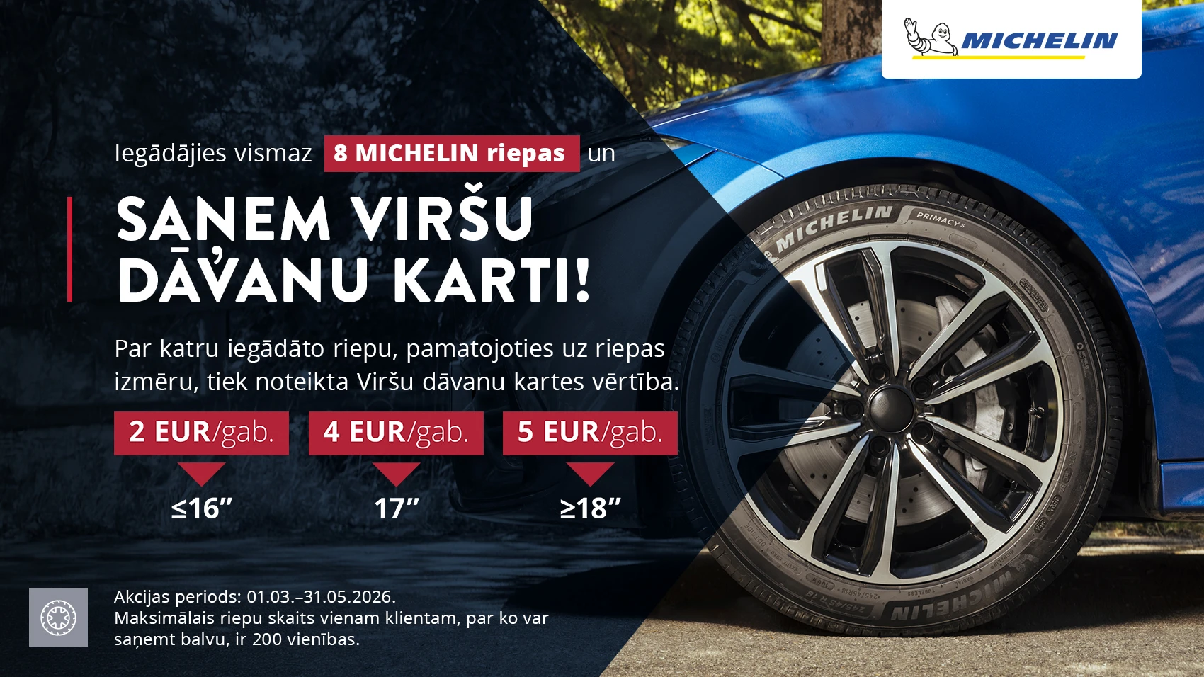 Michelin akcijas uzvarētāji 2026