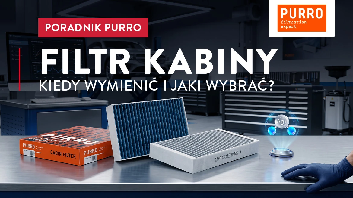Przewodnik po filtrach kabinowych Purro Zdjęcie przedstawiające filtry kabiny Purro na stole warsztatowym z komputerem w tle.