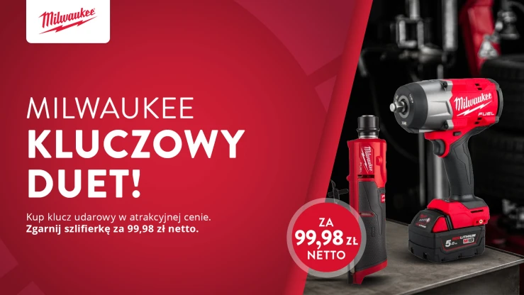 MILWAUKEE KLUCZOWY DUET Kluczowy duet - szlifierka akumulatorowa za jedyne 99,98 zł netto!