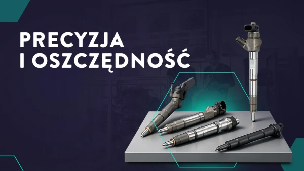 Zbiór precyzyjnych wtryskiwaczy paliwa na powierzchni ekspozycji, podkreślający efektywność i oszczędności.