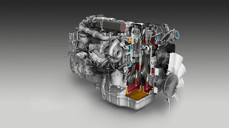 Scania oferuje 6-cylindrowy, 13-litrowy silnik Euro VI o mocy maks. 440 lub 480 KM. To zmodyfikowana jednostka napędowa Euro V o średnicy cylindra 130 mm. Oprócz nowego układu oczyszczania spalin zwiększono objętość miski olejowej wykonanej z tworzywa sztucznego.