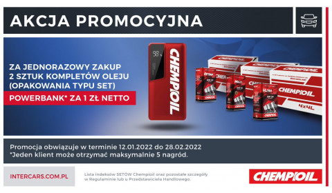Powerbank za 1 zł do kompletu z olejem Chempioil