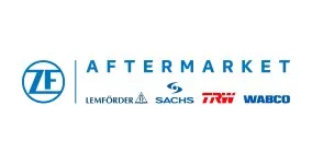 Logo ZF Aftermarket z markami partnerskimi ZF Aftermarket z nazwami marek Lemförder, Sachs, TRW i WABCO.