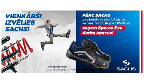 SACHS balstiekārtu produktu akcija ir noslēgusies!